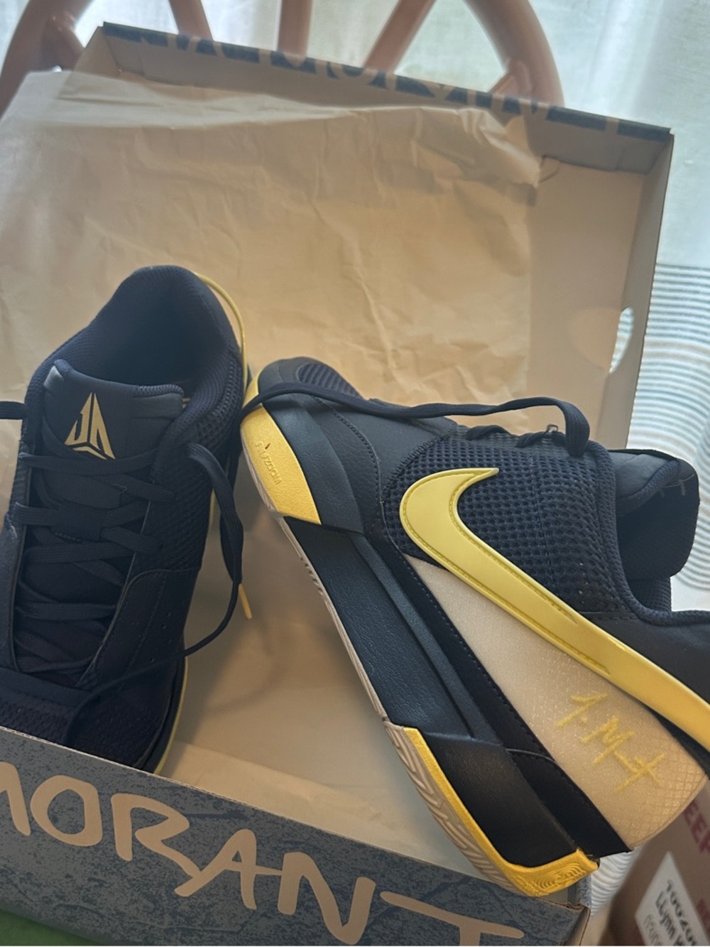 Nike Ja 1 Navy and Yellow Sneakers